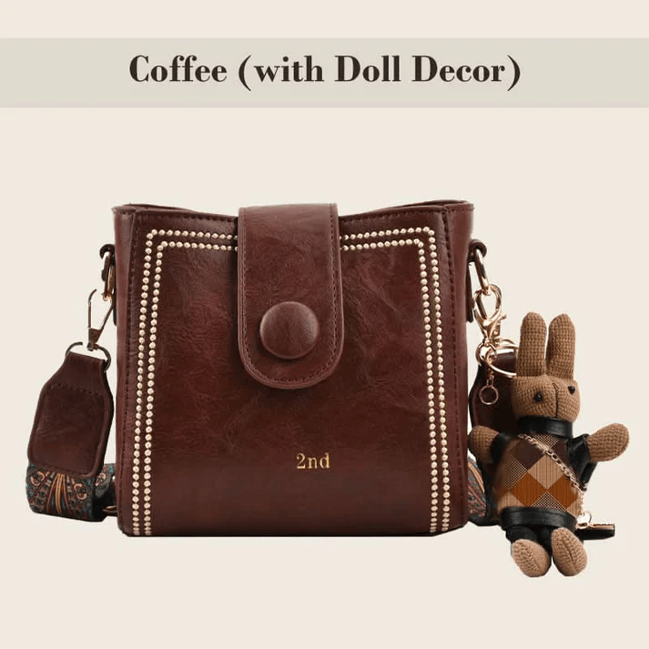 Vintage Crossbody Leather Bag 'Helena'™ | Stijlvolle schoudertas met verstelbare bredere schouderband