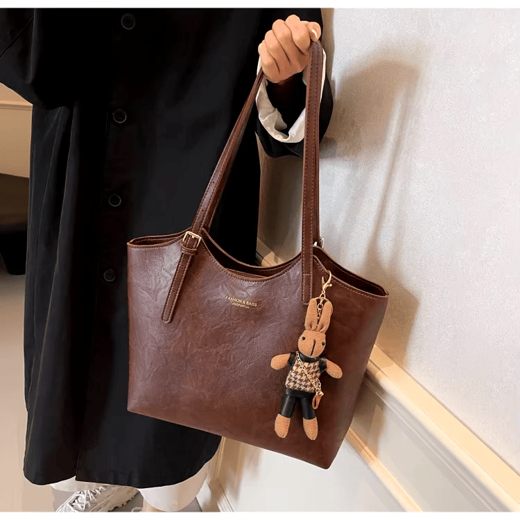 Eco Chic Leather Bag 'Georgia'™ | Elegante tas met grote inhoud