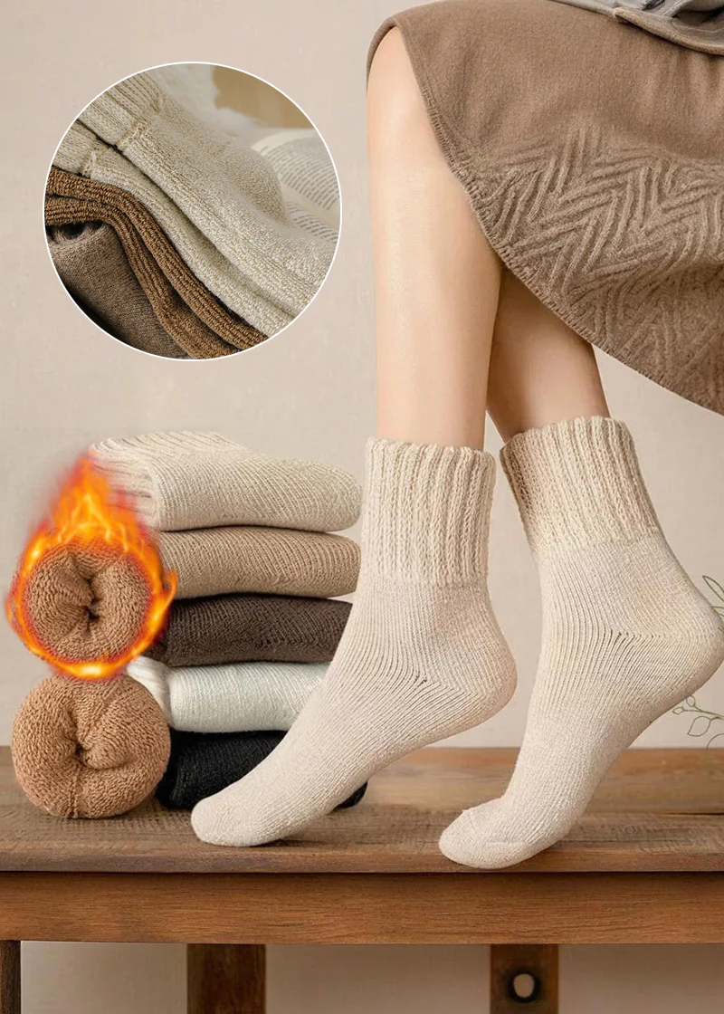 Cozy Ribbed Fleece Lined Crew Socks™ | Herfst en winter sokken
