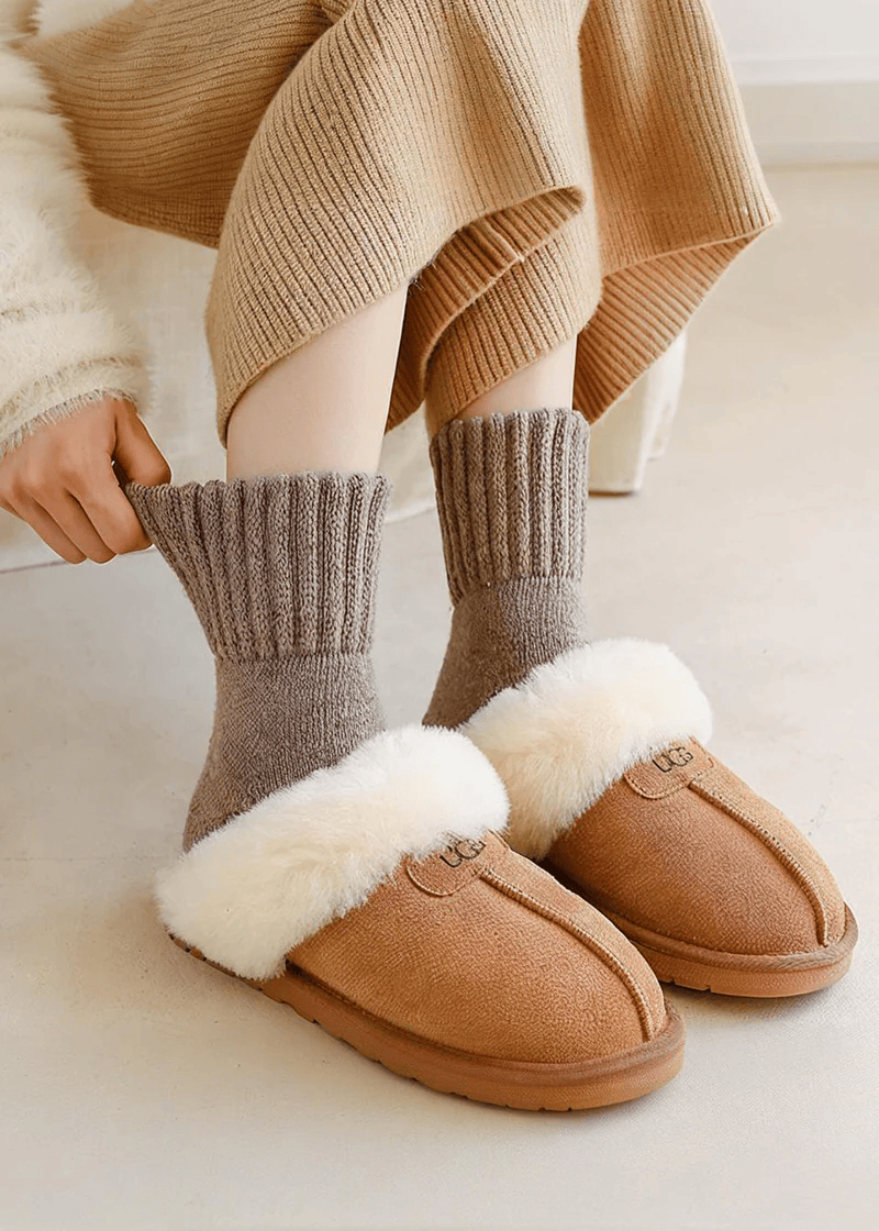 Cozy Ribbed Fleece Lined Crew Socks™ | Herfst en winter sokken