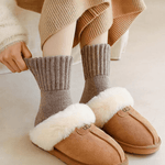 Cozy Ribbed Fleece Lined Crew Socks™ | Herfst en winter sokken