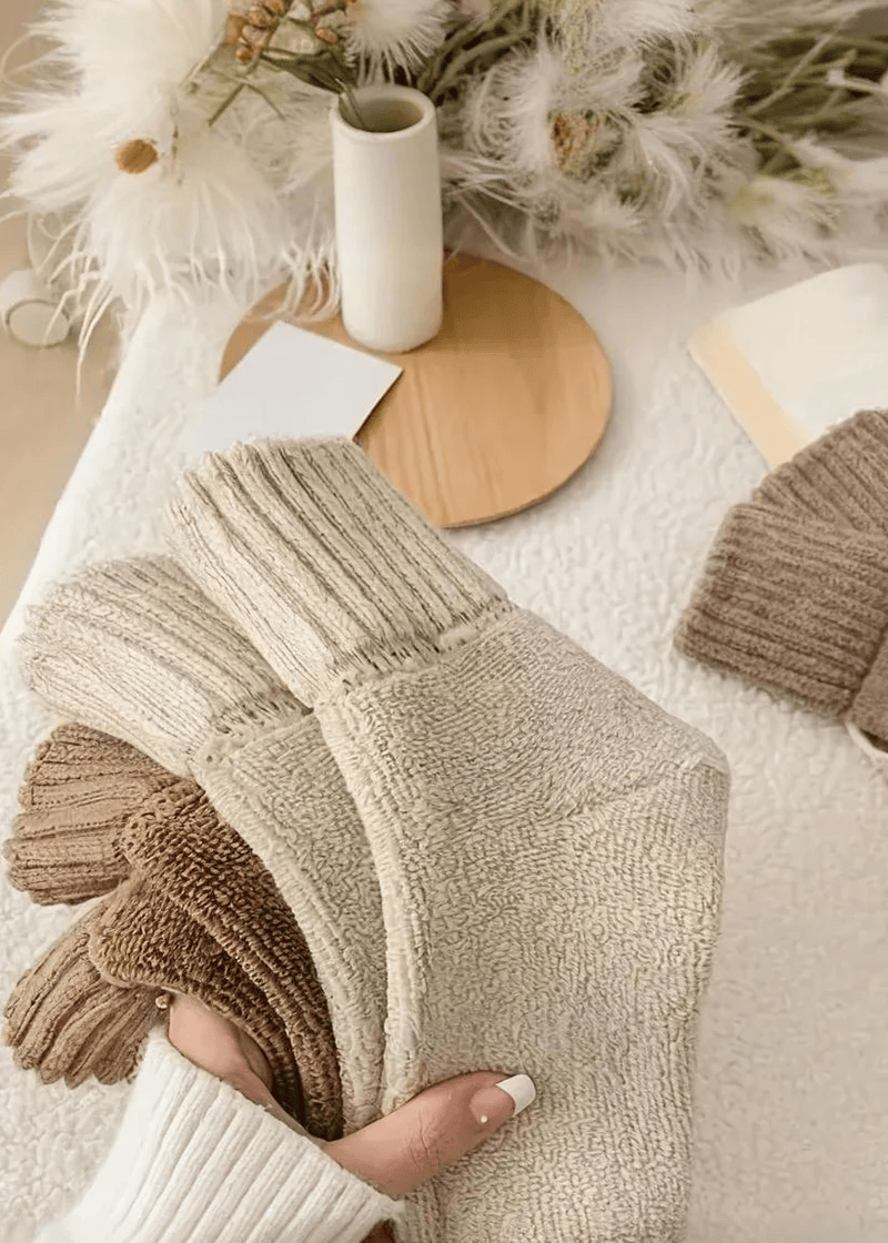 Cozy Ribbed Fleece Lined Crew Socks™ | Herfst en winter sokken