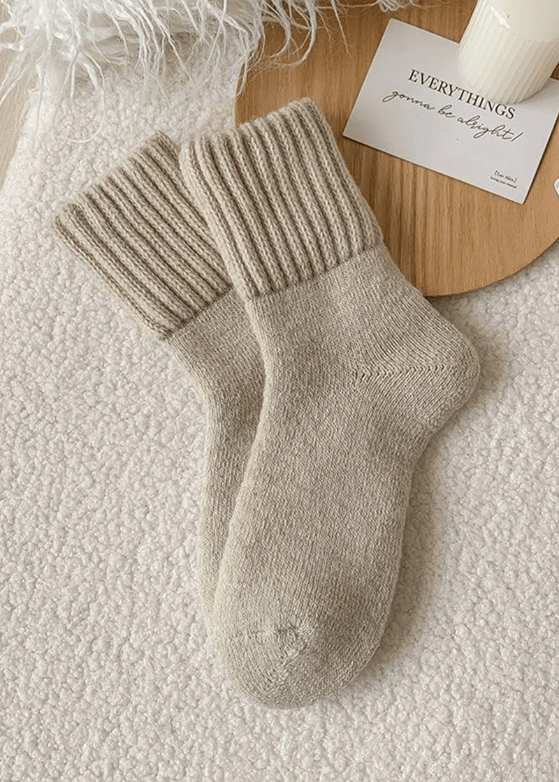 Cozy Ribbed Fleece Lined Crew Socks™ | Herfst en winter sokken