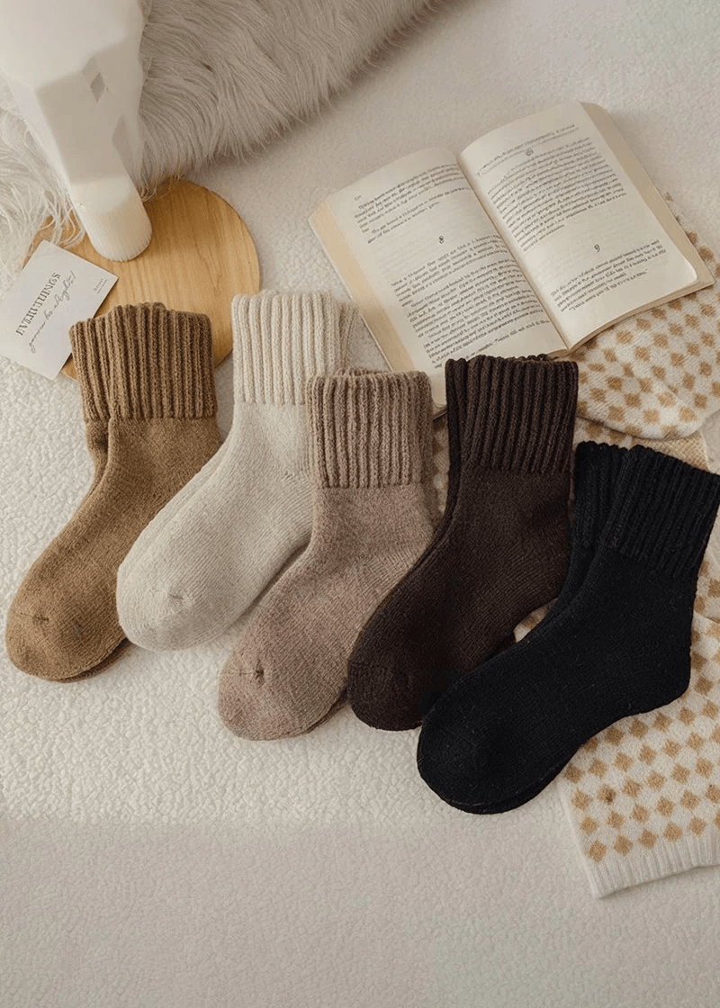 Cozy Ribbed Fleece Lined Crew Socks™ | Herfst en winter sokken