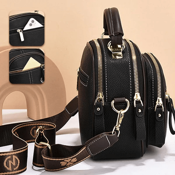 Catwalk Collection Handbags - Dames Leren Crossbodytas - Middelgrote Schoudertas - Handtas met Verstelbare en Afneembar Shouderriem - Vicky - Bruin Catwalk Collection Handbags - Dames Leren Crossbodytas - Middelgrote Schoudertas - Handtas met Verstelbare en Afneembar Shouderriem - Vicky - Bruin